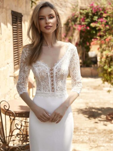 Bolero Bianco Evento E411 Spitze bei VeRina Brautmoden in hille Rothenuffeln