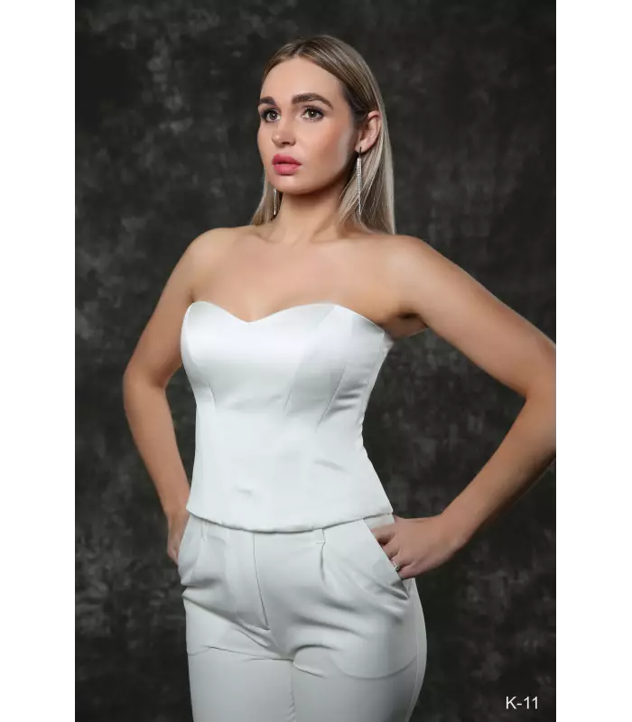 corsage k11 Brauttop Brautstyle24 Xenia bei VeRina Brautmoden in Hille Rothenuffeln schlichte Corsage ivory trägerlos